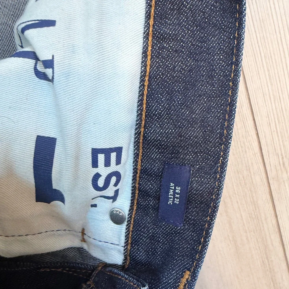 Lot of 2 Gap Mens Jeans 36x32 Straight GapFlex & Athletic Taper Resin Rinse Dark